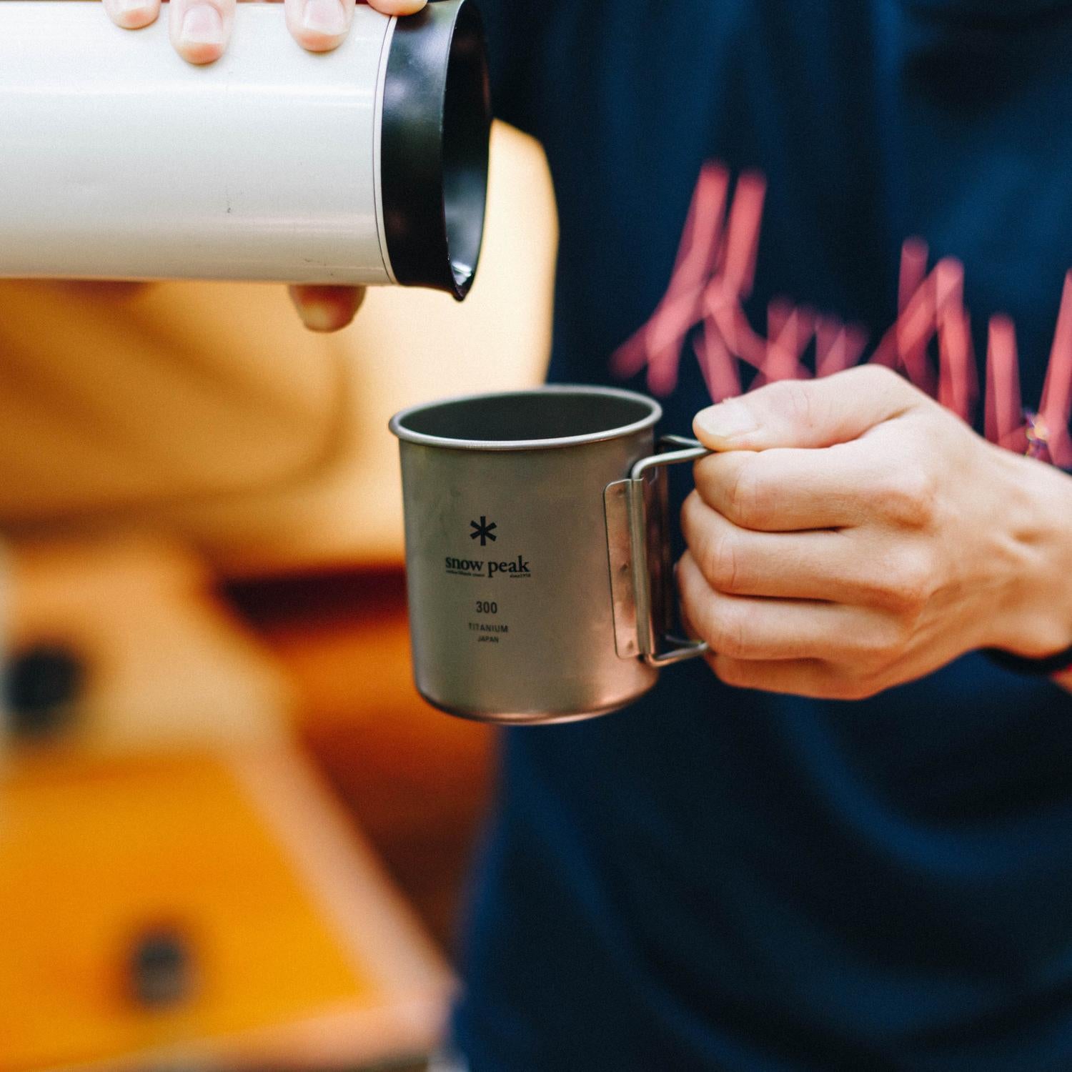 Snow Peak Ti-Single 300 Cup - Lifestyle Image