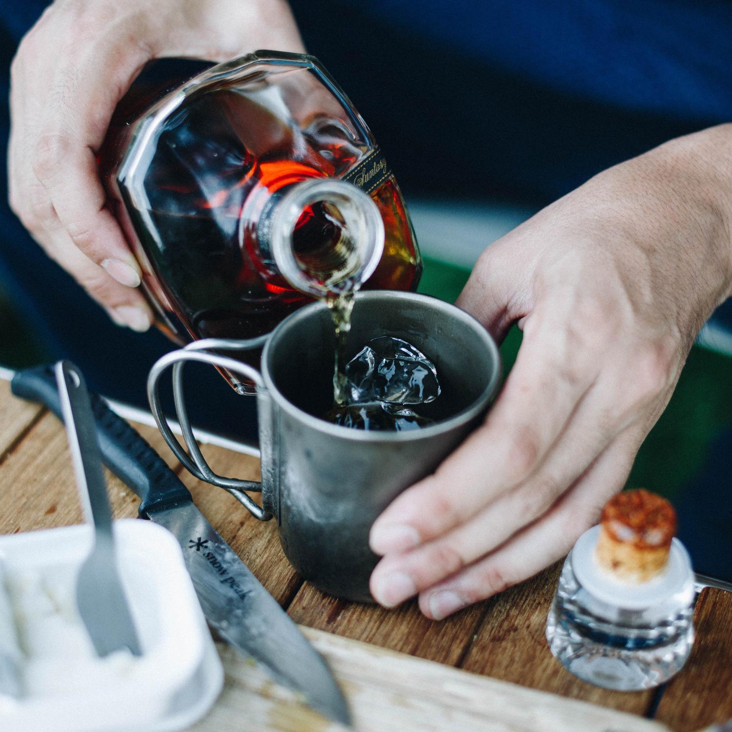 Snow Peak Ti-Single 300 Cup - Lifestyle Image