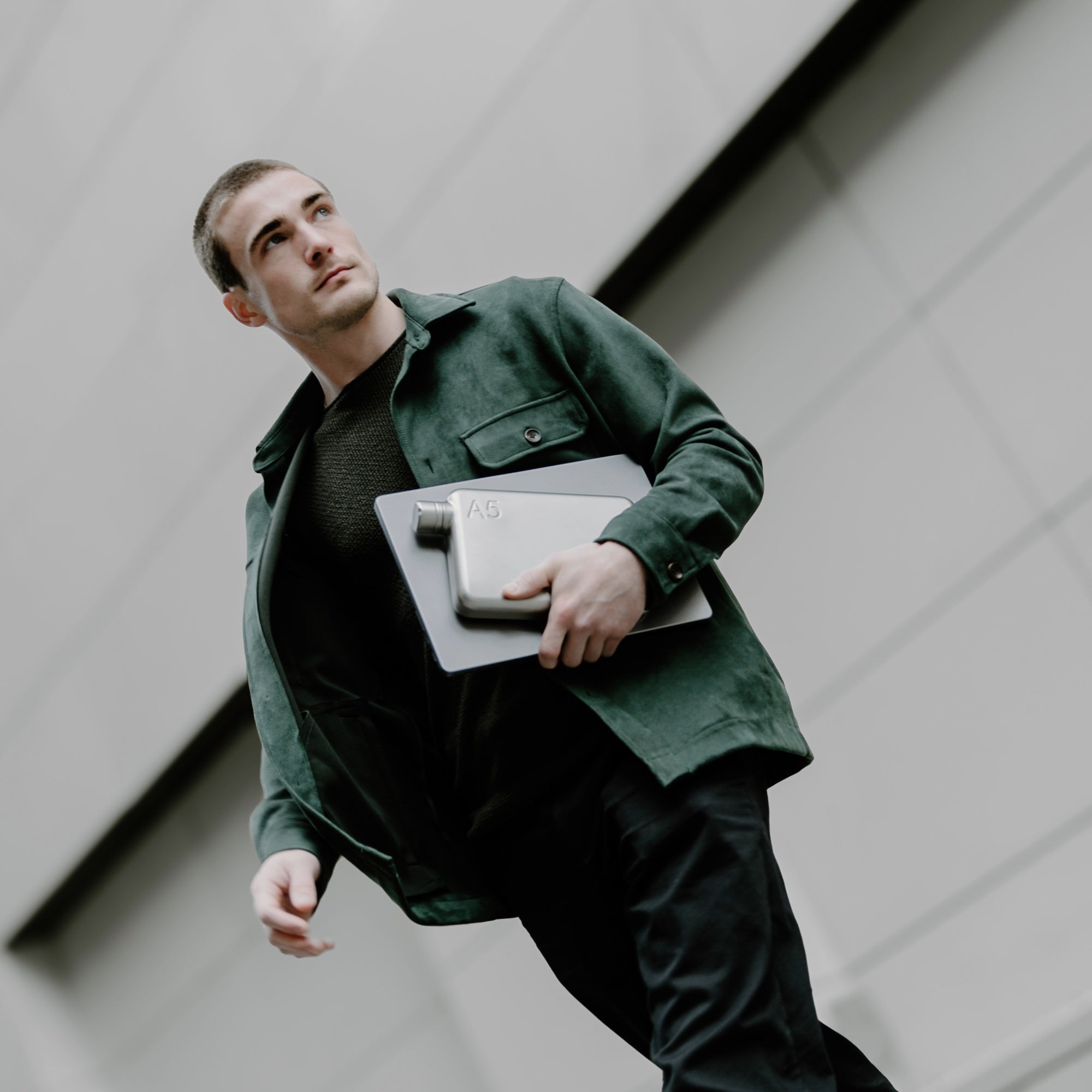 A5 Stainless Steel memobottle - Satin - Lifestyle image