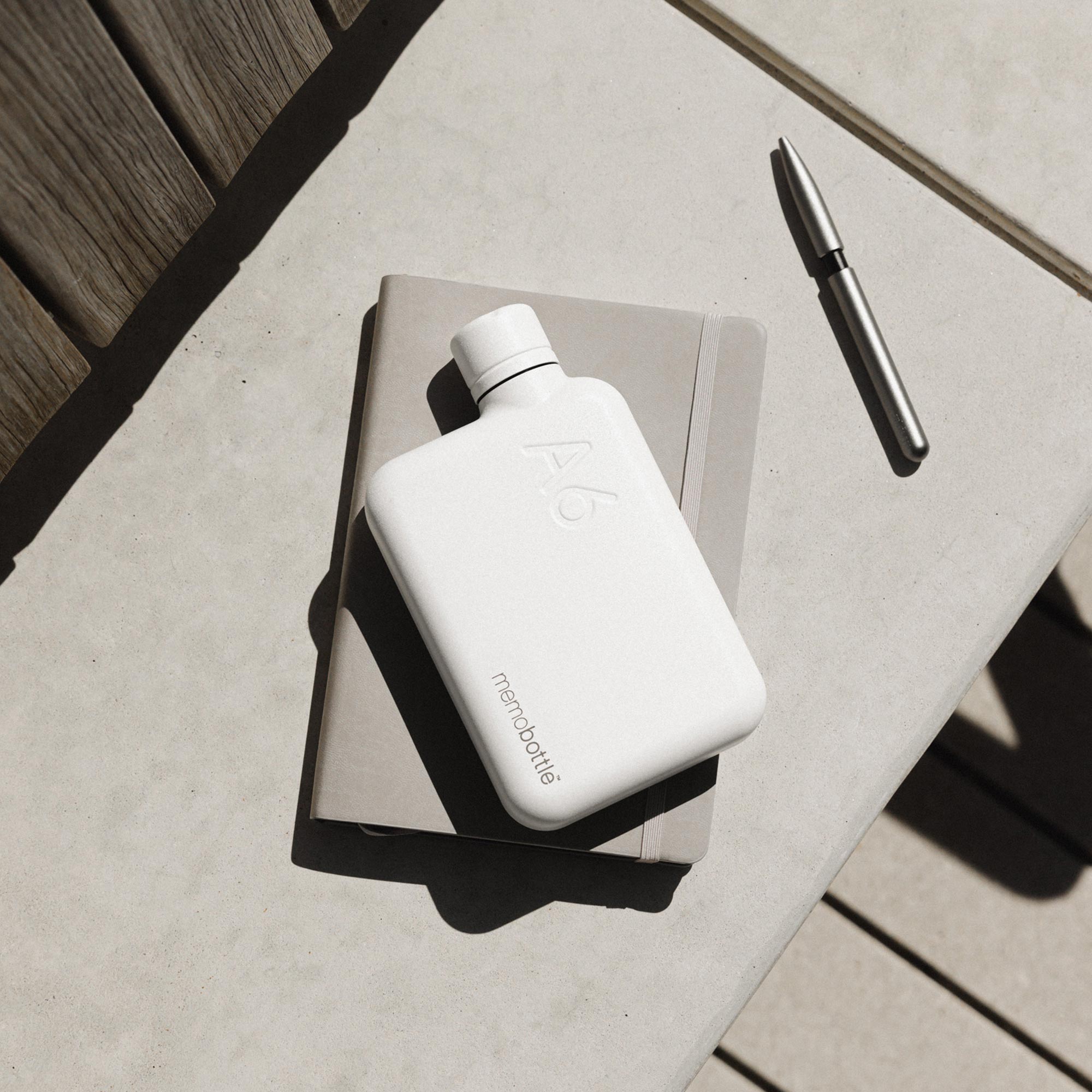 A6 Stainless Steel memobottle - White