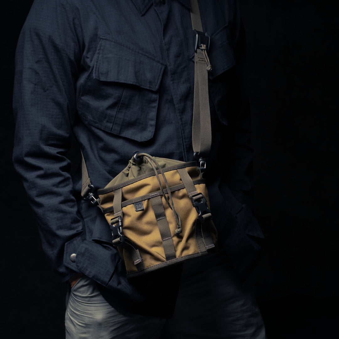 Wotancraft Canteener EDC Utility Sling Bag 2L - Khaki Brown Canvas