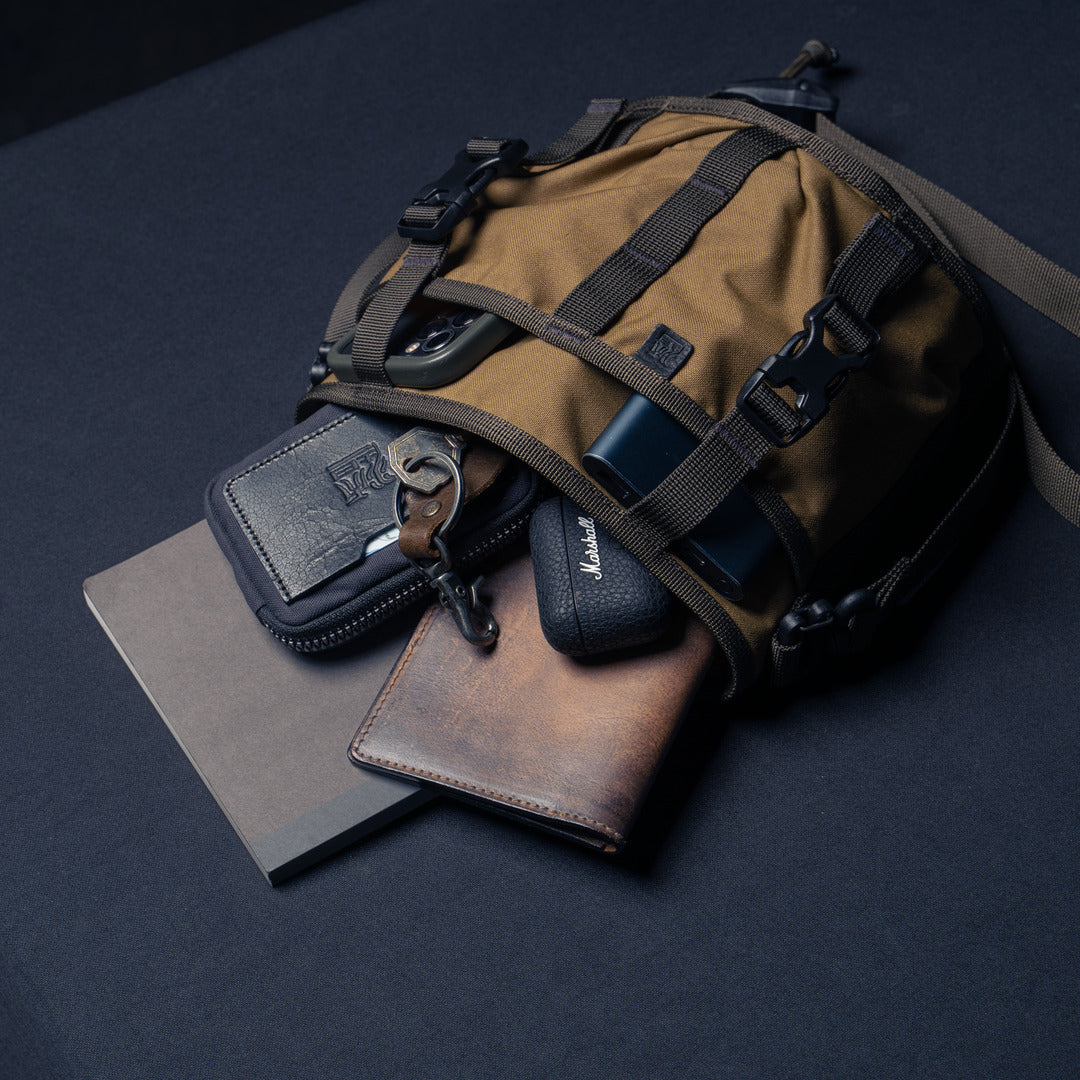 Wotancraft Canteener EDC Utility Sling Bag 2L - Khaki Brown Canvas