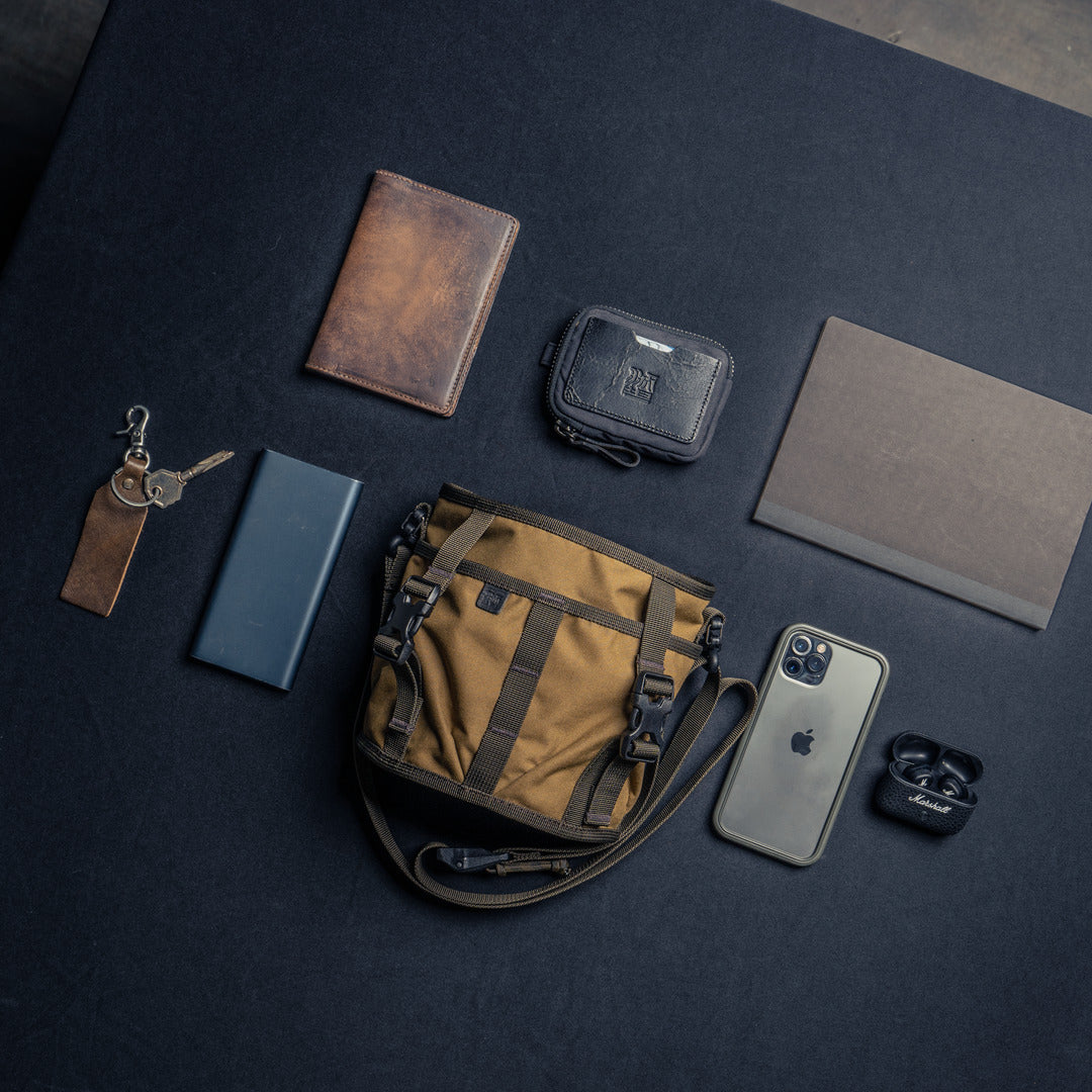 Wotancraft Canteener EDC Utility Sling Bag 2L - Khaki Brown Canvas