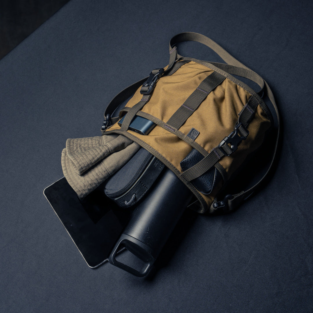 Wotancraft Canteener EDC Utility Sling Bag 3.5L - Khaki Brown Canvas