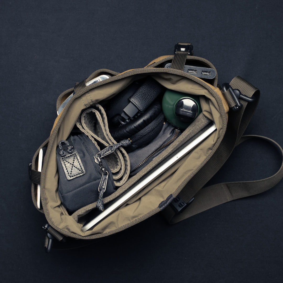 Wotancraft Canteener EDC Utility Sling Bag 6L - Khaki Brown Canvas