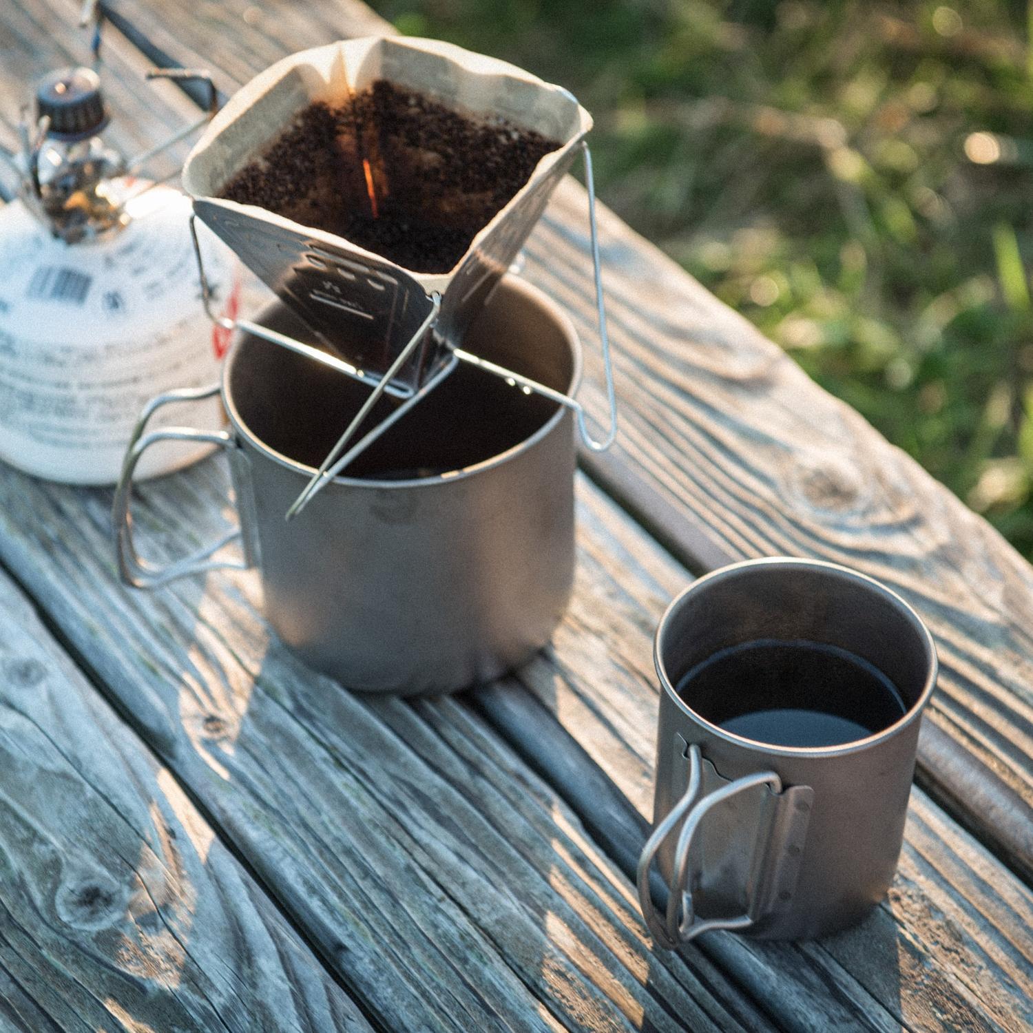Snow Peak Collapsible Coffee Drip - Lifestyle Image