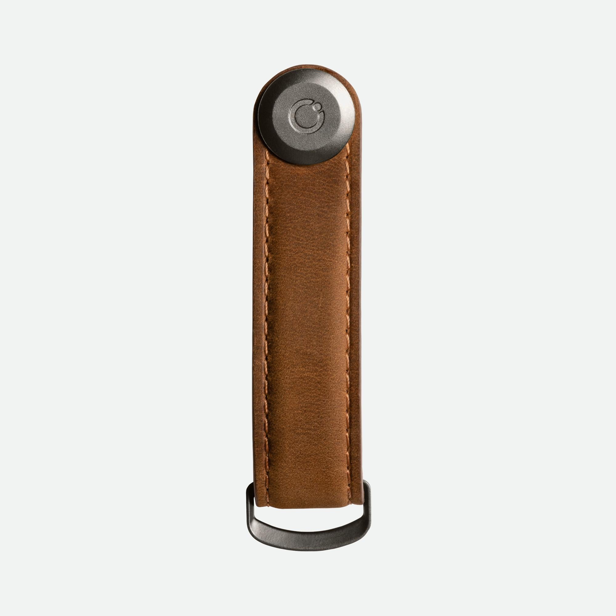 Orbitkey Key Organiser Crazy-Horse - Chestnut Brown with Brown Stitching