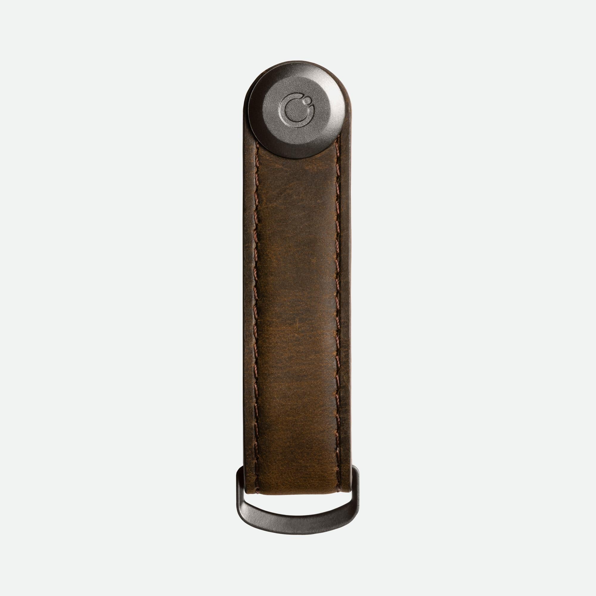 Orbitkey Key Organiser Crazy-Horse - Oak Brown with Brown Stitching