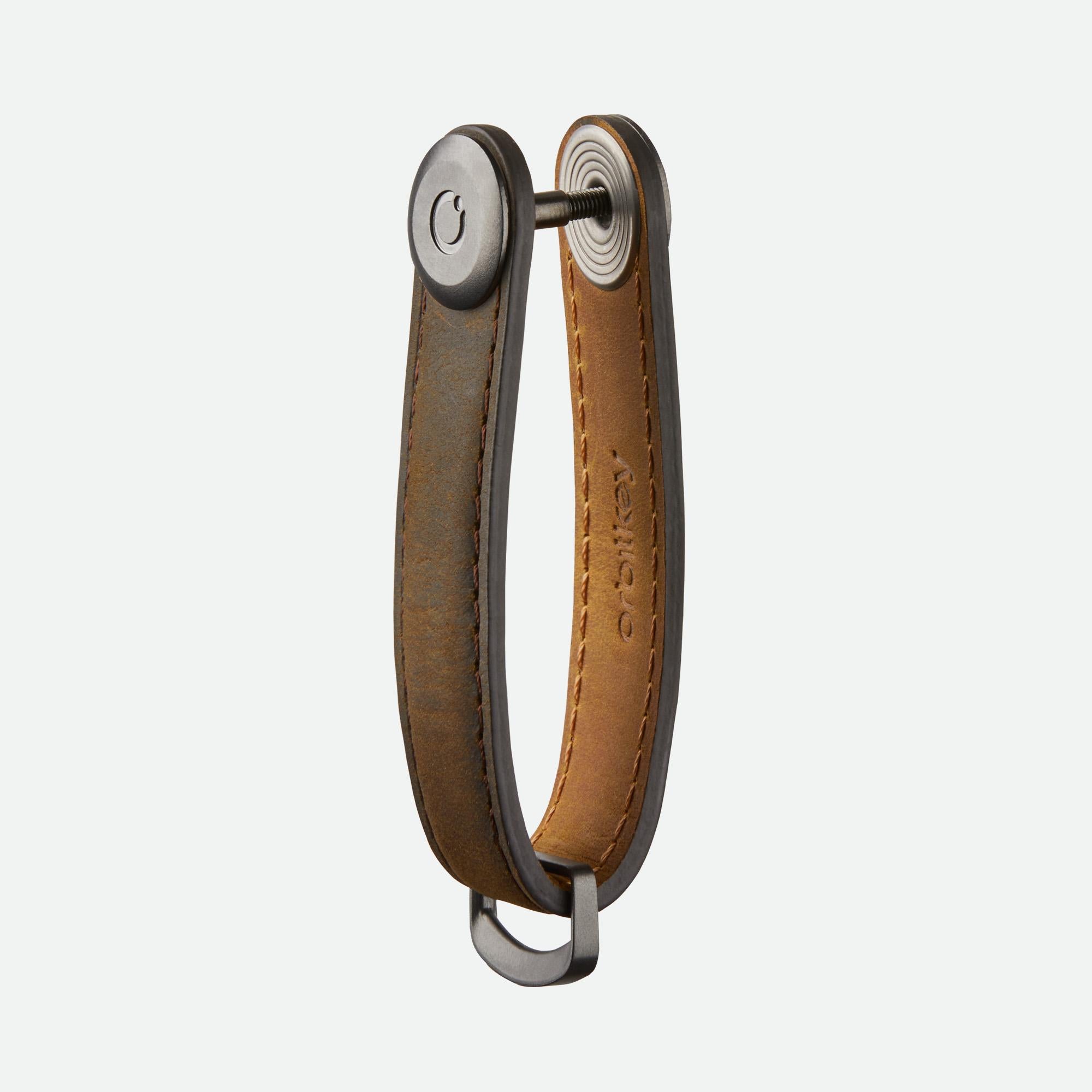 Orbitkey Key Organiser Crazy-Horse - Oak Brown with Brown Stitching