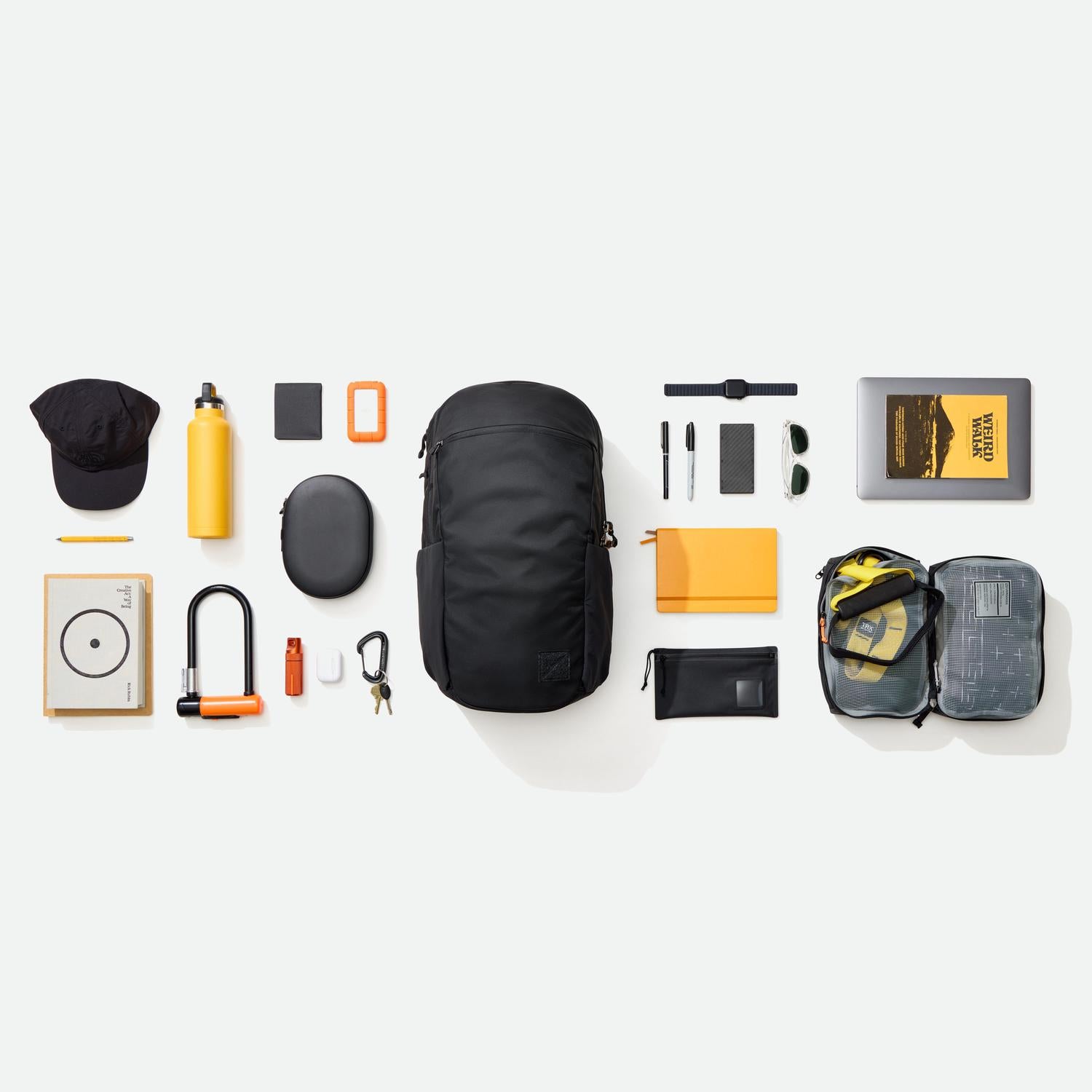 Evergoods Civic Half Zip 26L - Solution Dyed Black - Flatlay