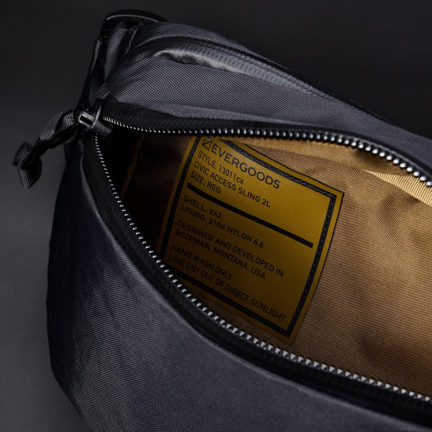 Evergoods Civic Access Sling 2L - X-pac - Black and Coyote Brown