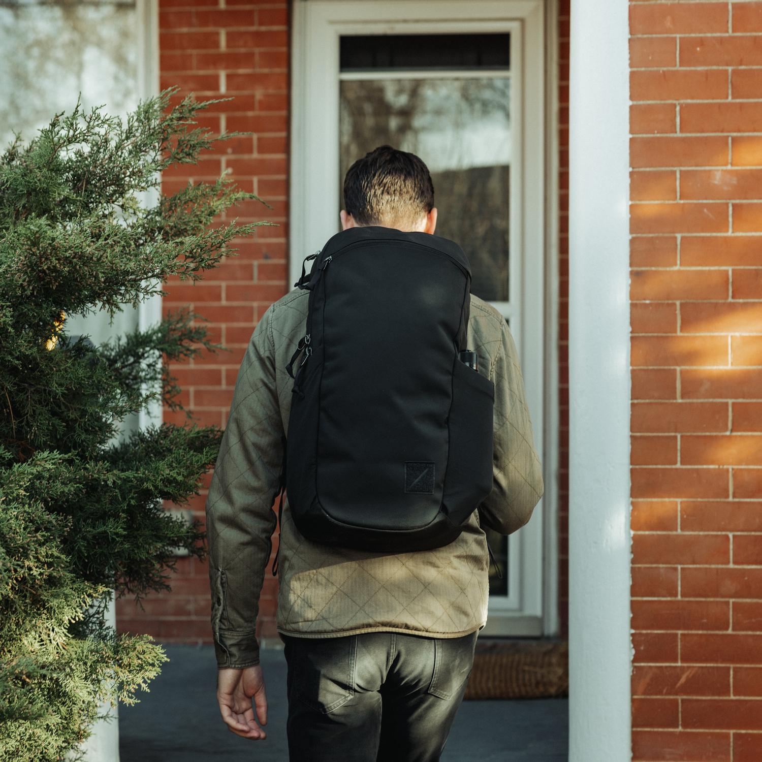 Evergoods Civic Half Zip 26L - Solution Dyed Black - Lifestyle Image