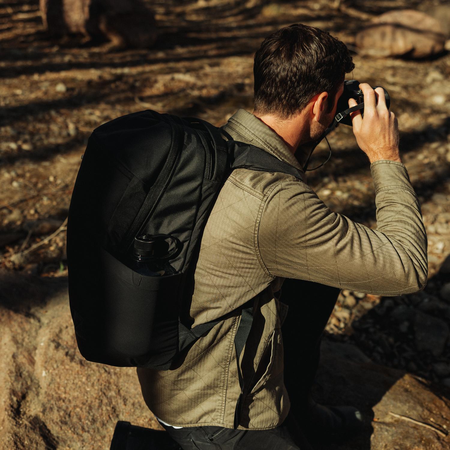 Evergoods Civic Half Zip 26L - Solution Dyed Black - Lifestyle Image