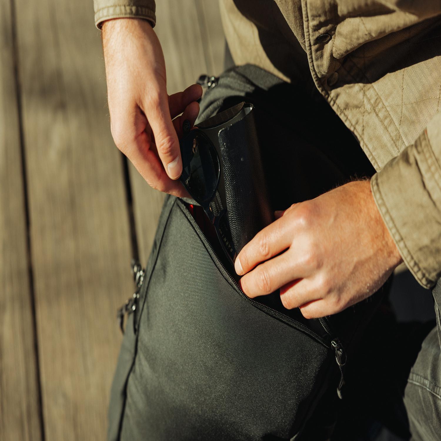 Evergoods Civic Half Zip 26L - Solution Dyed Black - Lifestyle Image