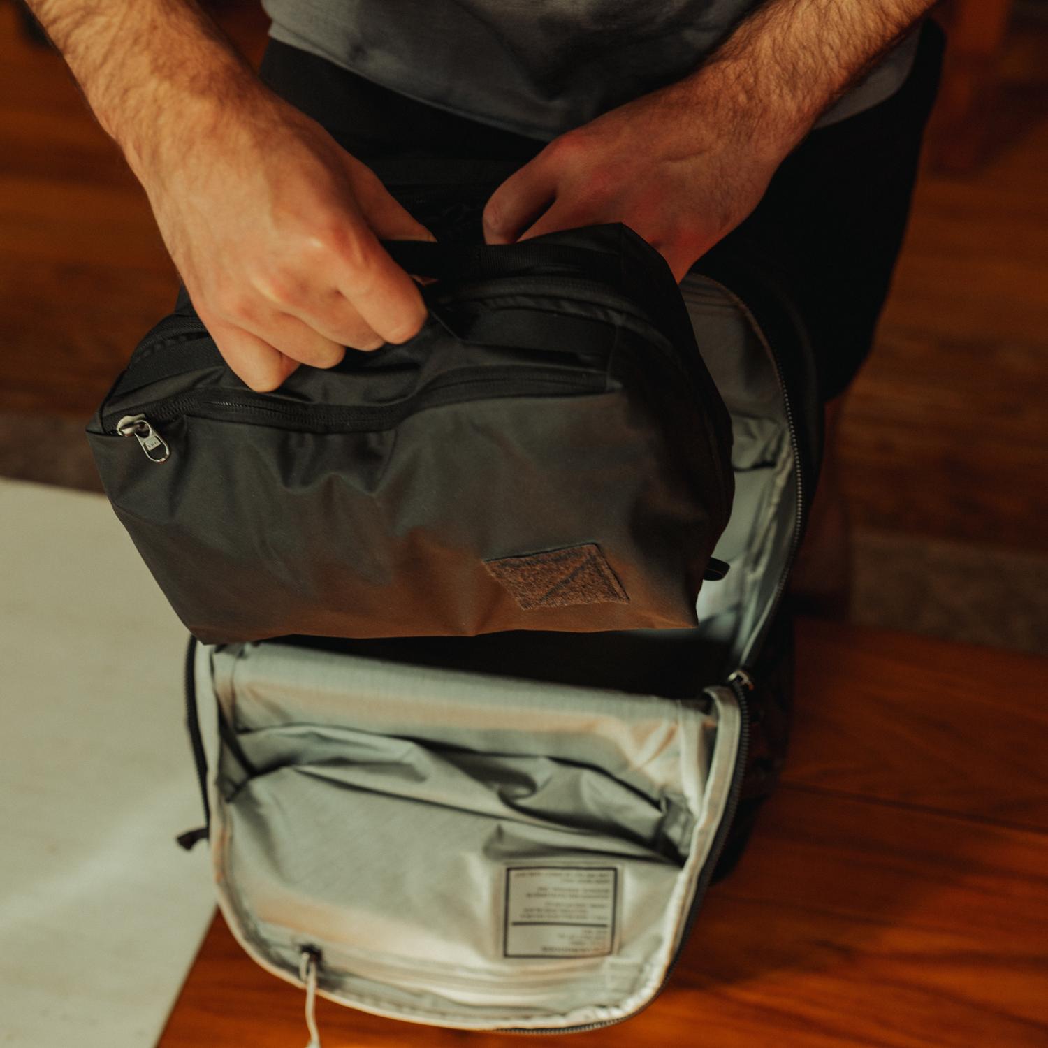 Evergoods Civic Half Zip 26L - Solution Dyed Black - Lifestyle Image