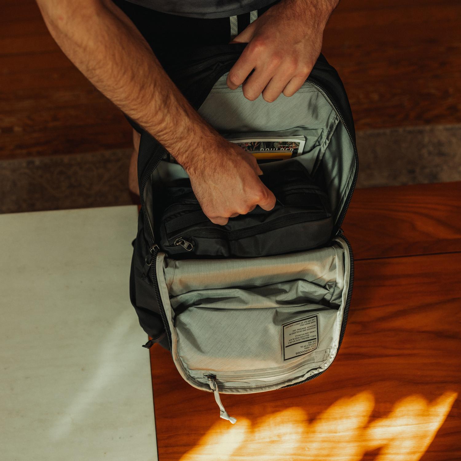 Evergoods Civic Half Zip 26L - Solution Dyed Black - Lifestyle Image