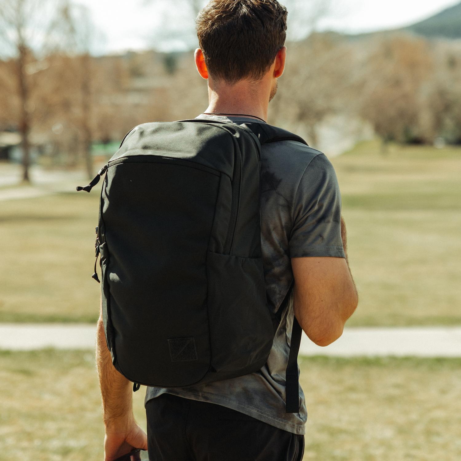 Evergoods Civic Half Zip 26L - Solution Dyed Black - Lifestyle Image