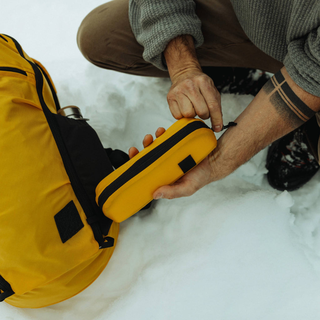 Evergoods Civic Access Pouch 0.5L - Expedition Yellow - Lifestyle Image