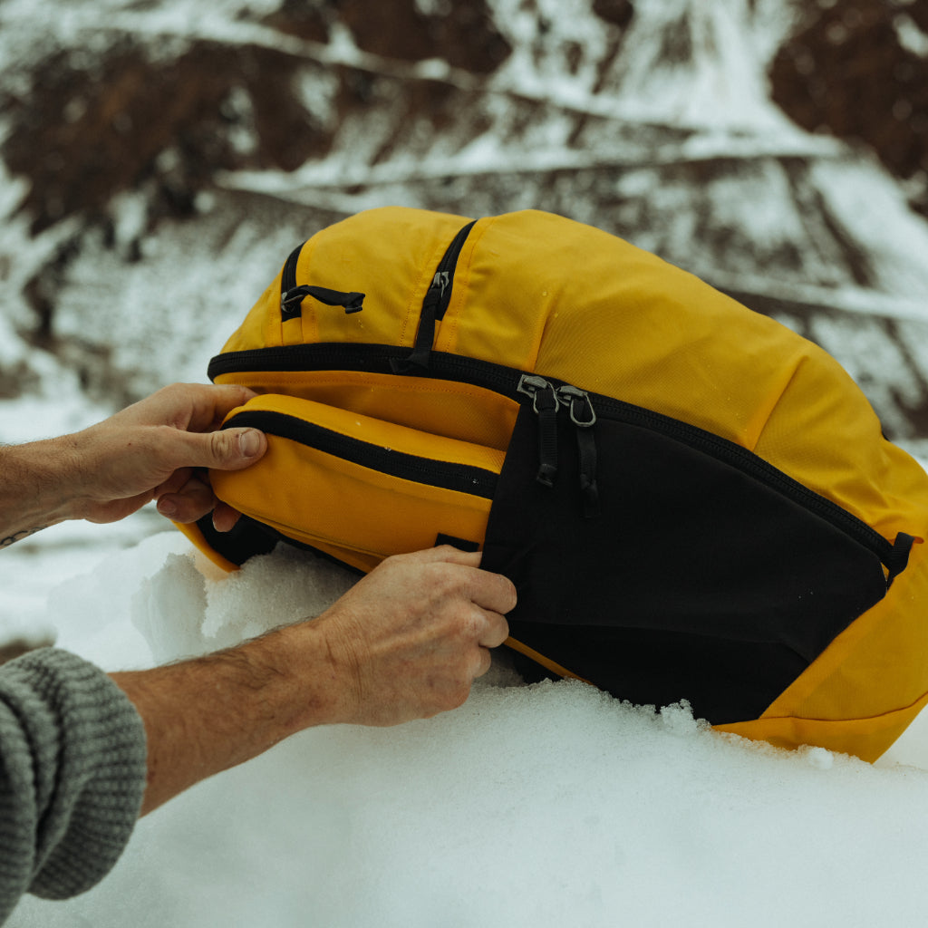 Evergoods Civic Access Pouch 0.5L - Expedition Yellow - Lifestyle Image