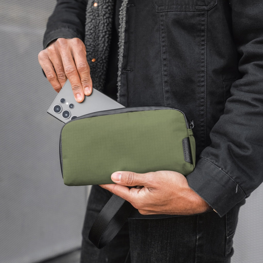 Alpaka Flight Pouch - Axoflux 210D Green - Lifestyle Image