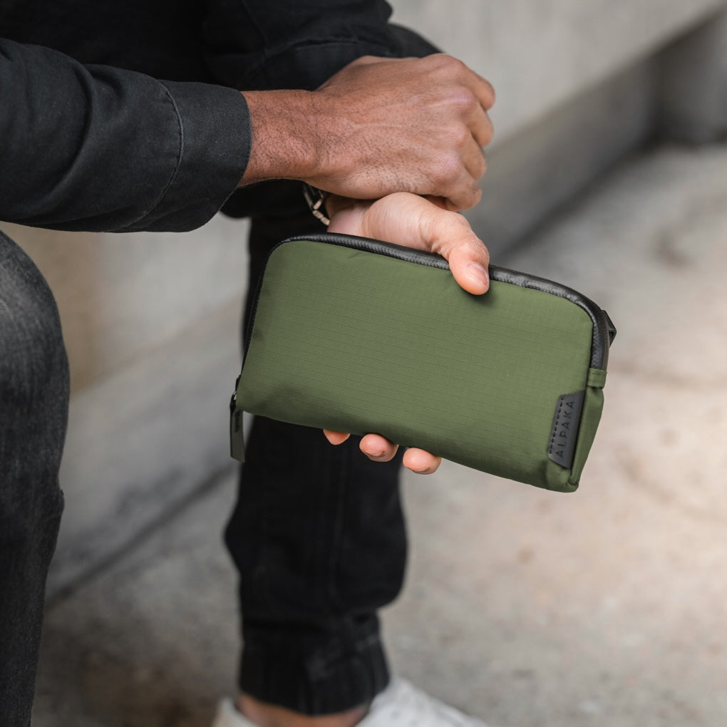 Alpaka Flight Pouch - Axoflux 210D Green - Lifestyle Image