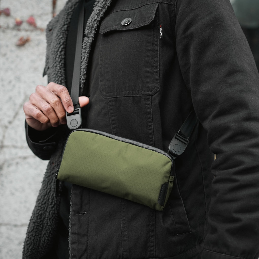 Alpaka Flight Pouch - Axoflux 210D Green - Lifestyle Image