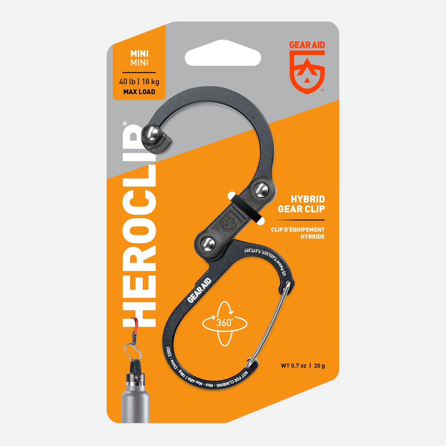 Heroclip® Mini Stealth Black - indpakning