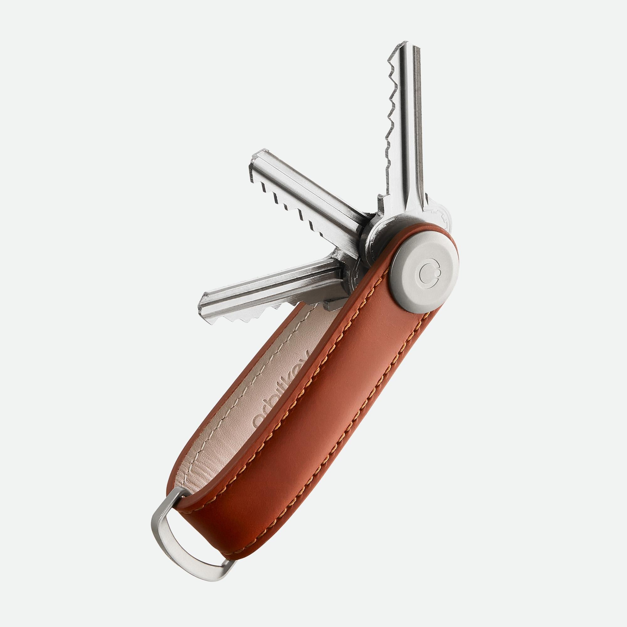 Orbitkey Key Organiser Leather - Cognac with Tan Stitching