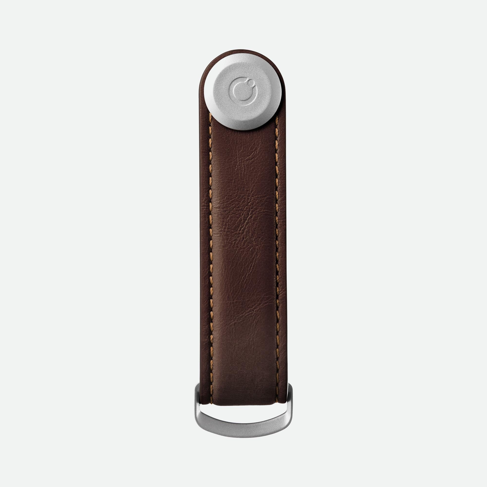 Orbitkey Key Organiser Leather - Espresso with Brown Stitching