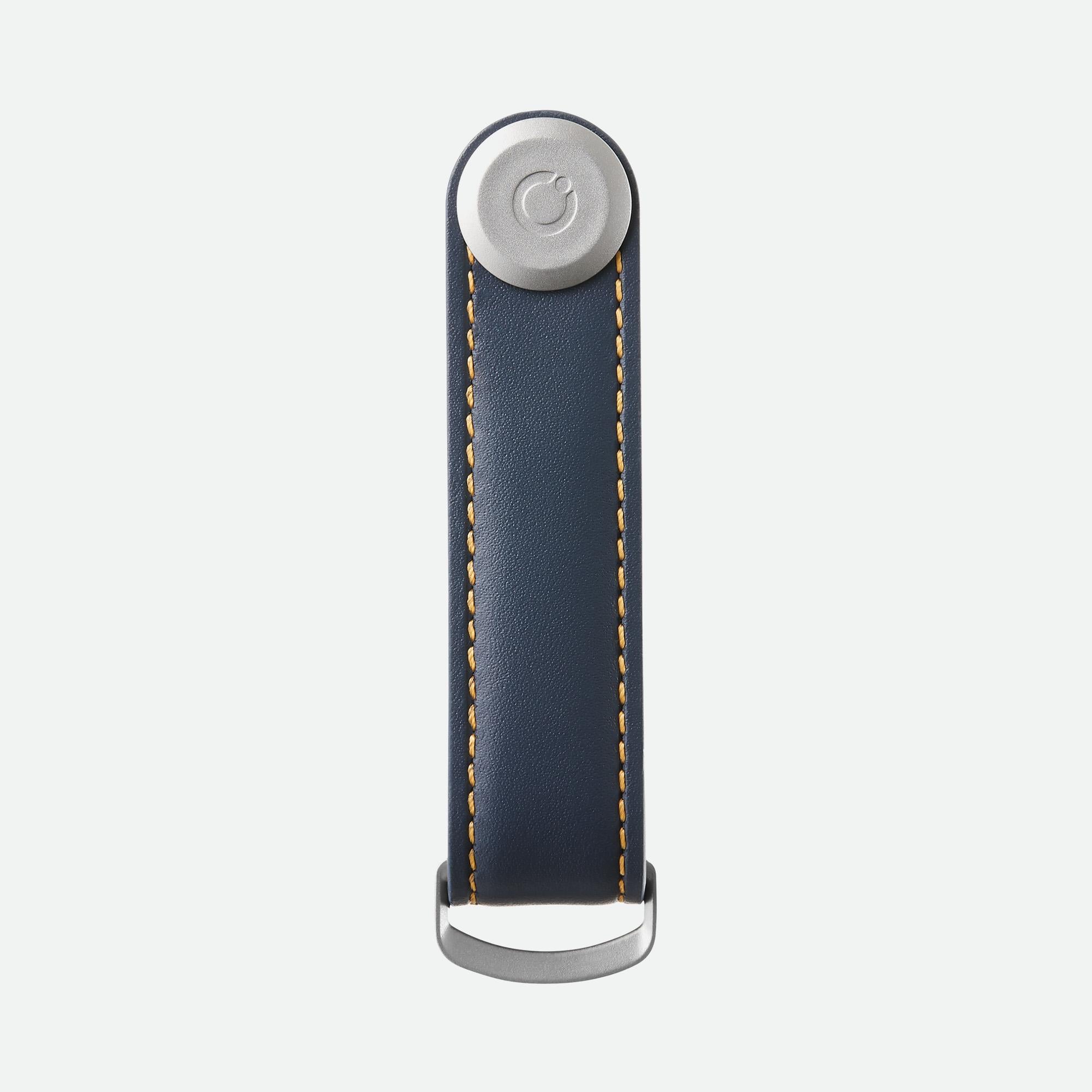 Orbitkey Key Organiser Leather - Navy with Tan Stitching