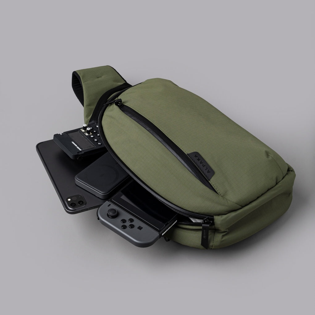 Alpaka Metro Crossbody - Right Shoulder - Green Axoflux