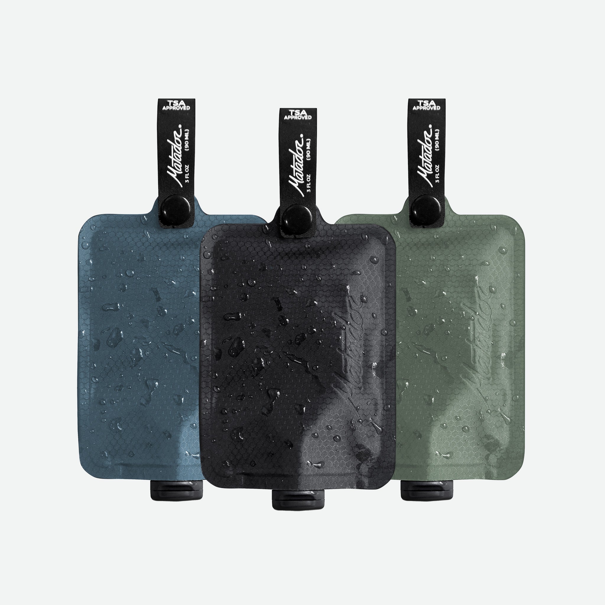 Matador FlatPak™ Toiletry Bottle 3-Pack Charcoal/Slate/Sage