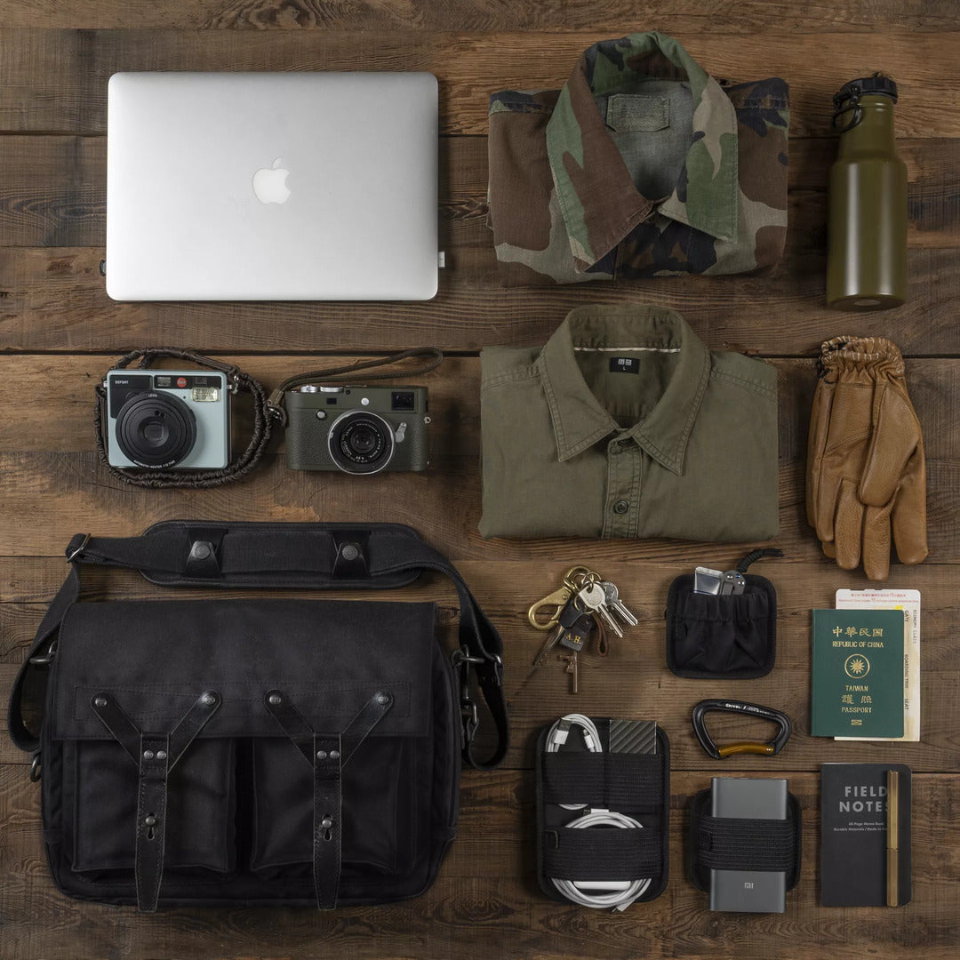 Wotancraft "New City Explorer" Scout Daily / Camera Bag 9L - Black Canvas / Black Leather