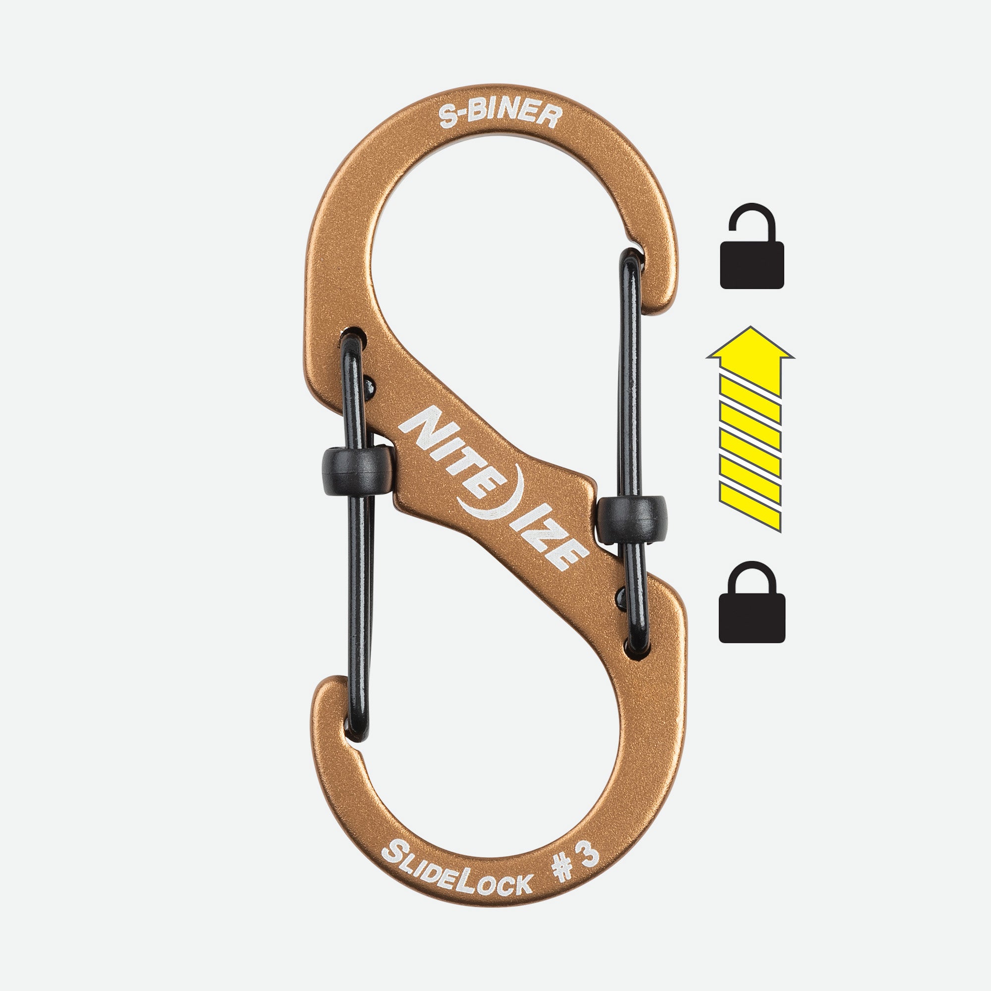 Nite Ize S-Biner SlideLock Aluminum #3 Coyote