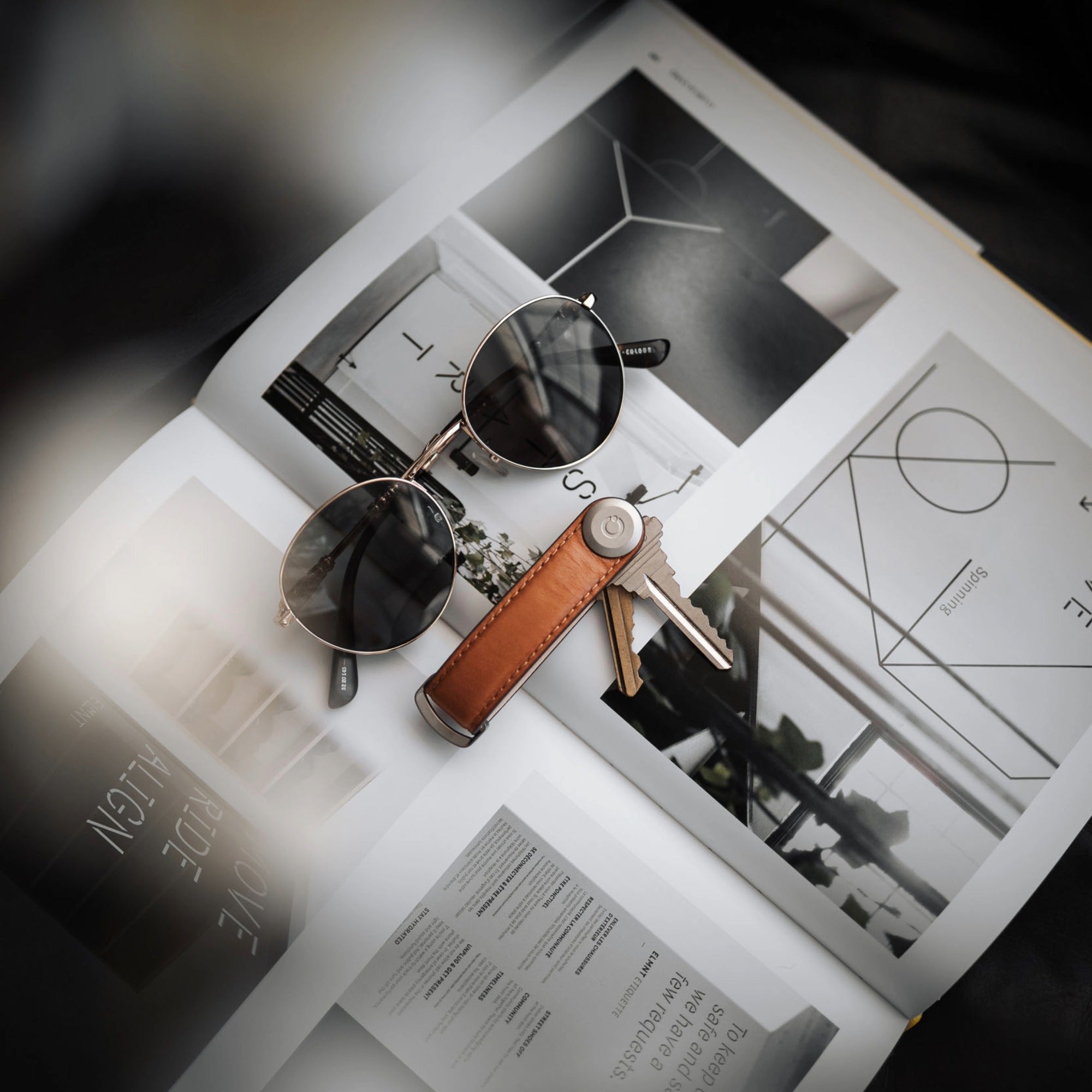 Orbitkey Key Organiser Leather - Cognac with Tan Stitching