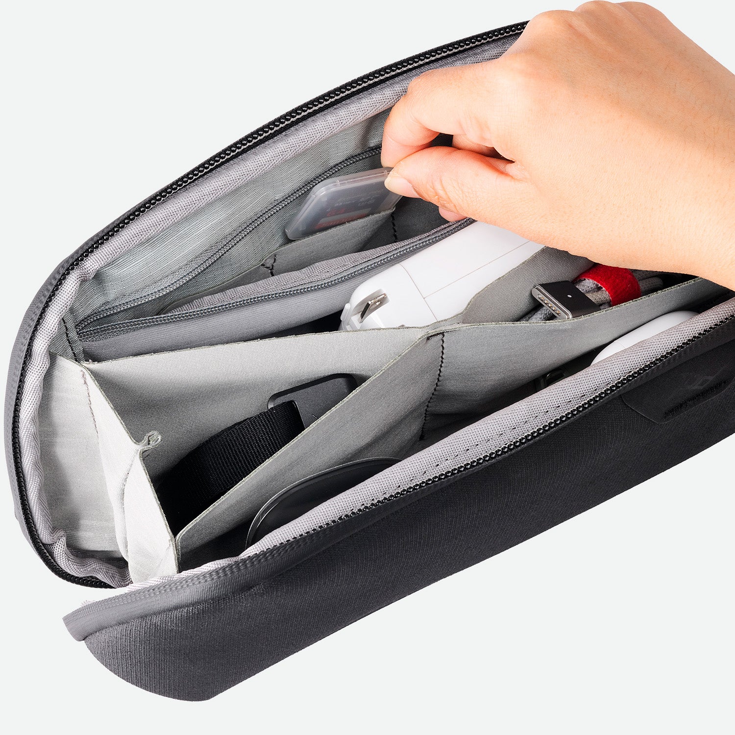 Peak Design Small Tech Pouch Black indvendigt design