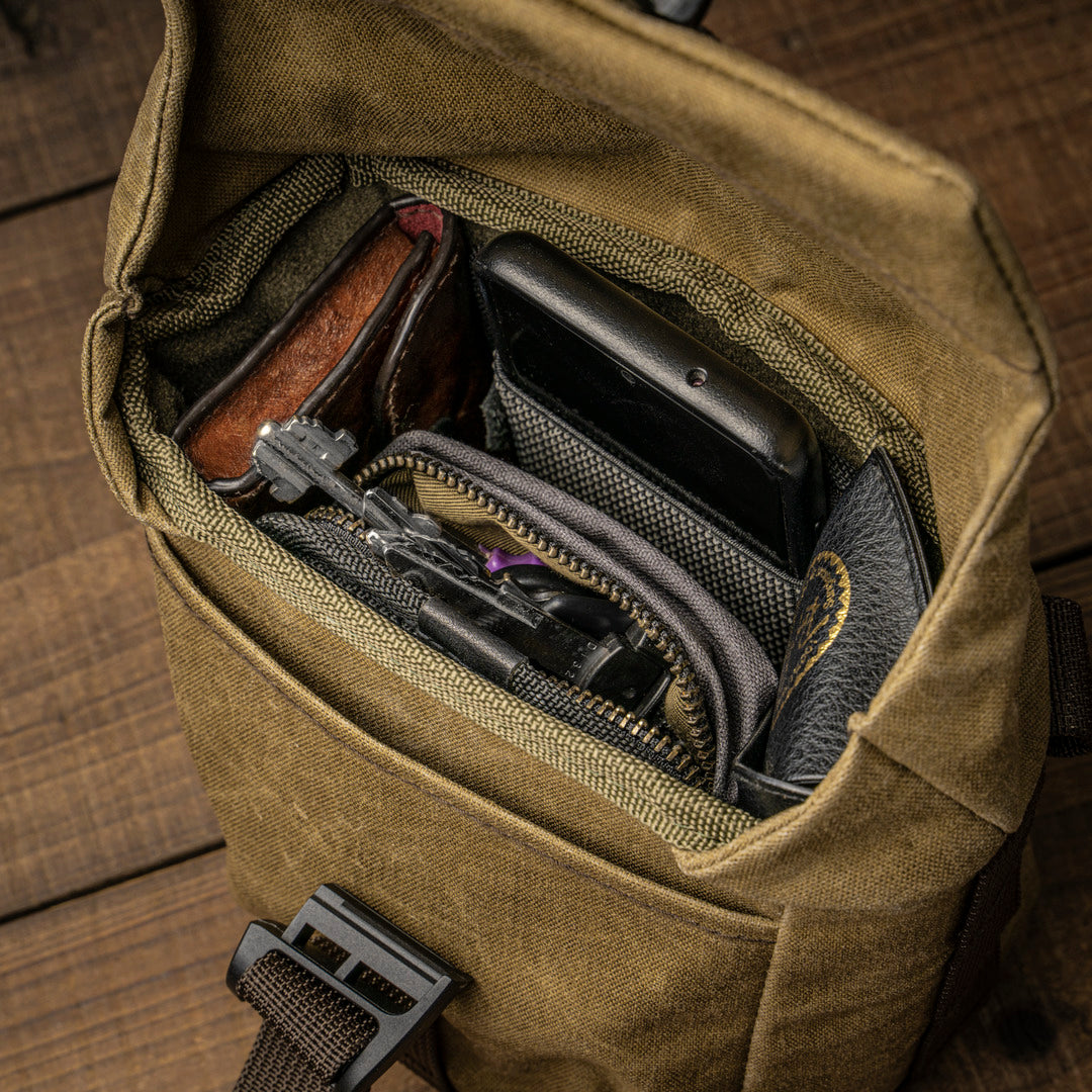 "Pilot" Travel Camera Bag 2L Upgraded - Khaki Brown Canvas