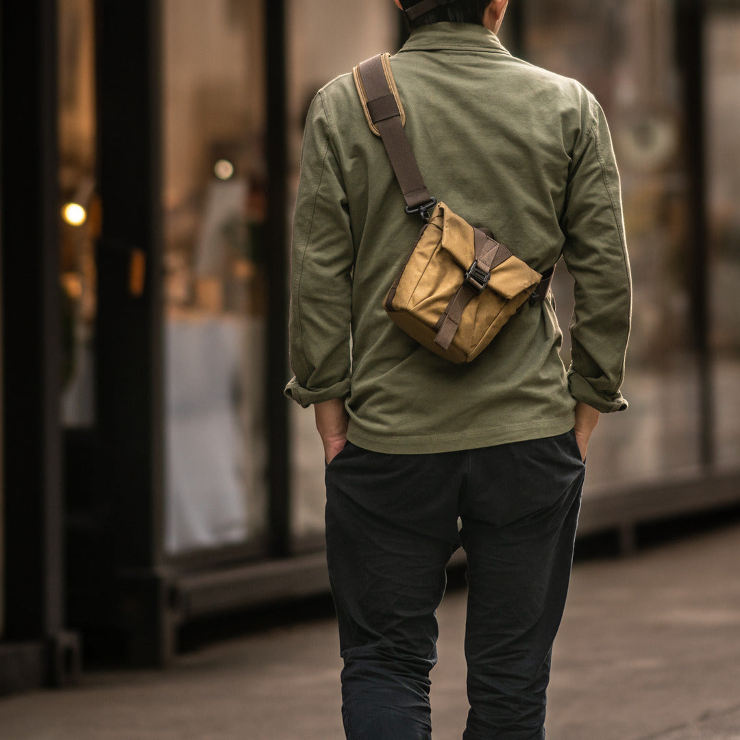 "Pilot" Travel Camera Bag 2L Upgraded - Khaki Brown Canvas