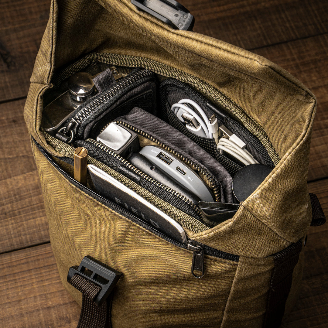 Wotancraft "Pilot" Travel Camera Bag 3.5L Upgraded - Khaki Brown Canvas