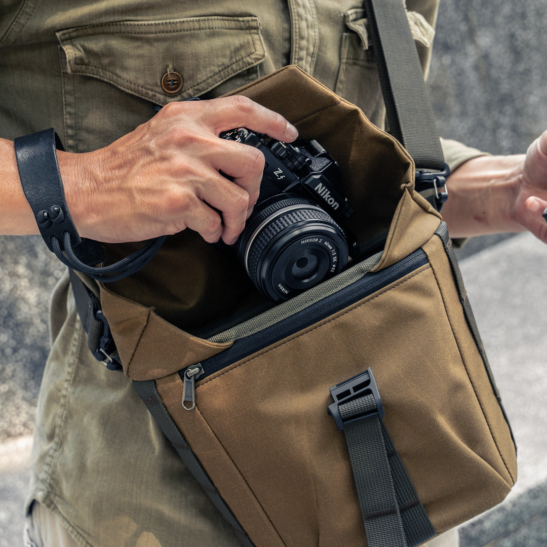 Wotancraft "Pilot" Travel Camera Bag 3.5L Upgraded - Khaki Brown Canvas