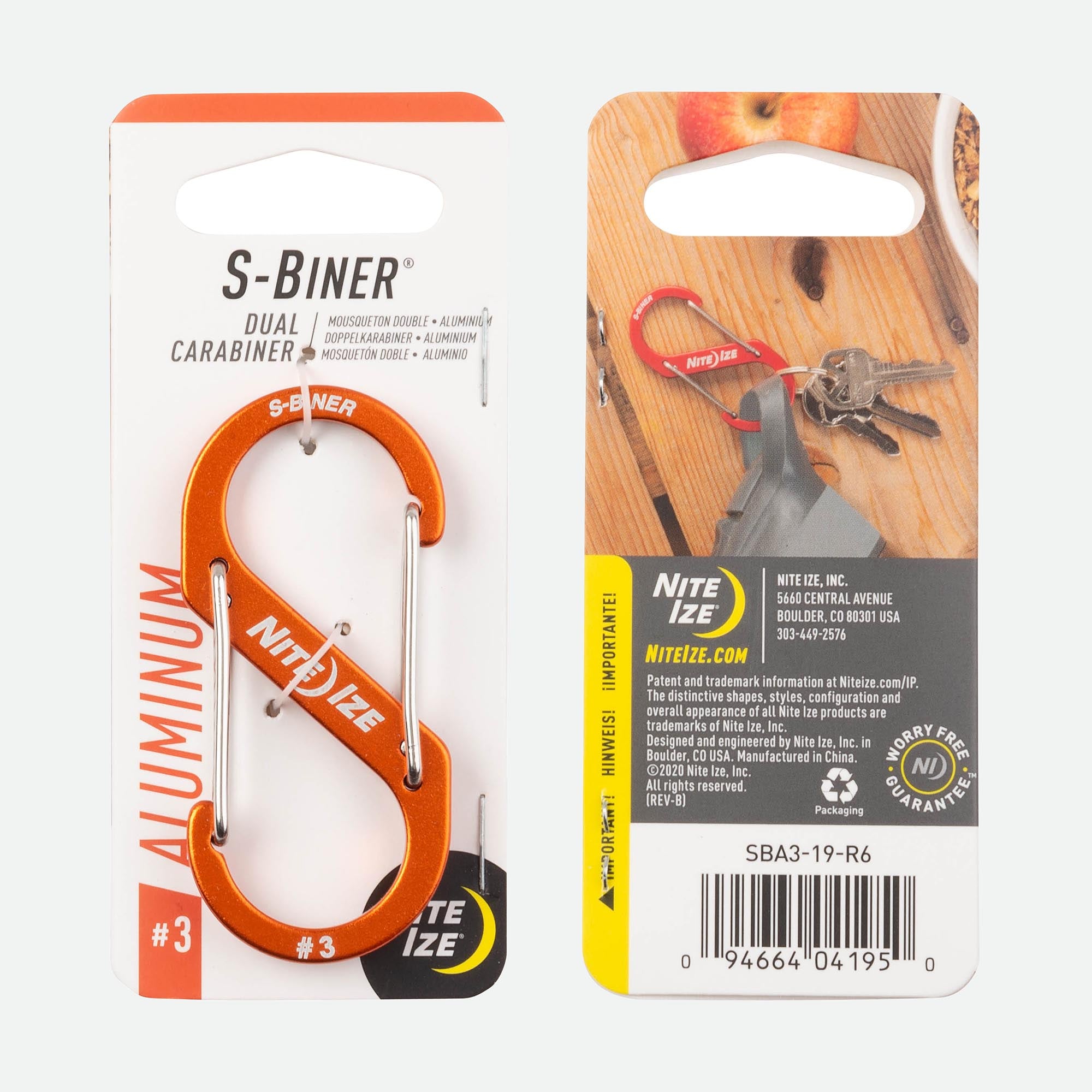 Nite Ize S-Biner® Aluminum Dual Carabiner - Orange