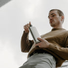 Slim Stainless Steel memobottle - Satin - Lifestyle image