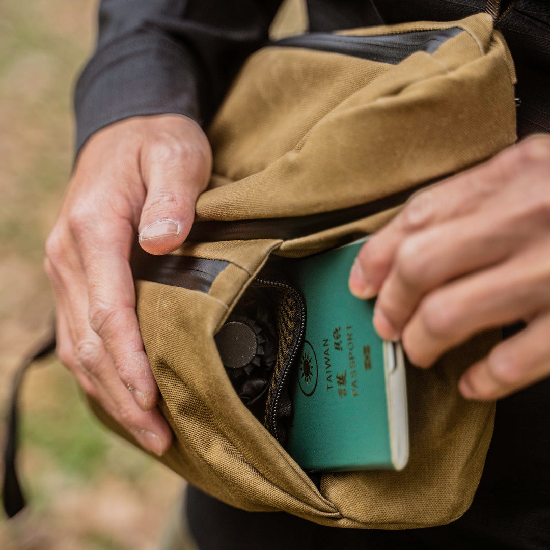 Wotancraft Sling Pouch 3.5L Upgrade - Khaki Brown Canvas