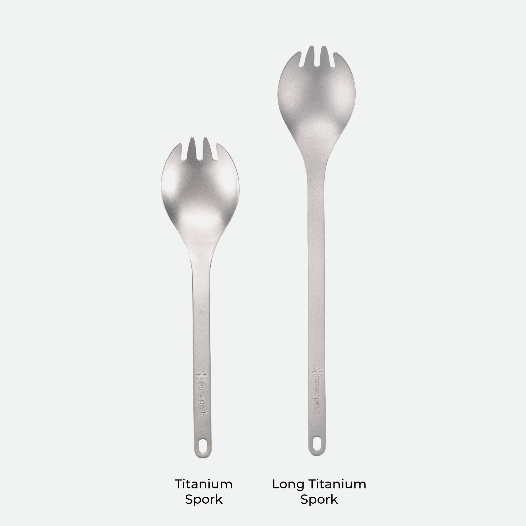 Snow Peak Long Titanium Spork vs Titanium Spork