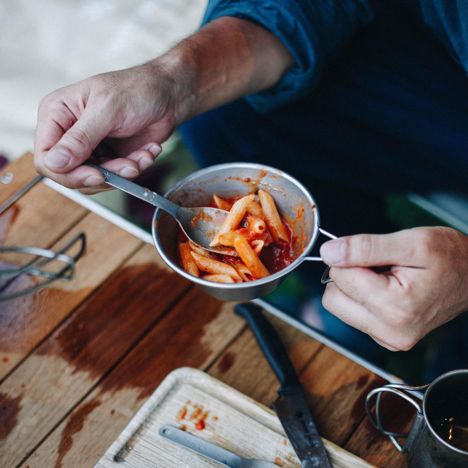 Snow Peak Stainless Steel Sierra Cup - Lifestyle Image