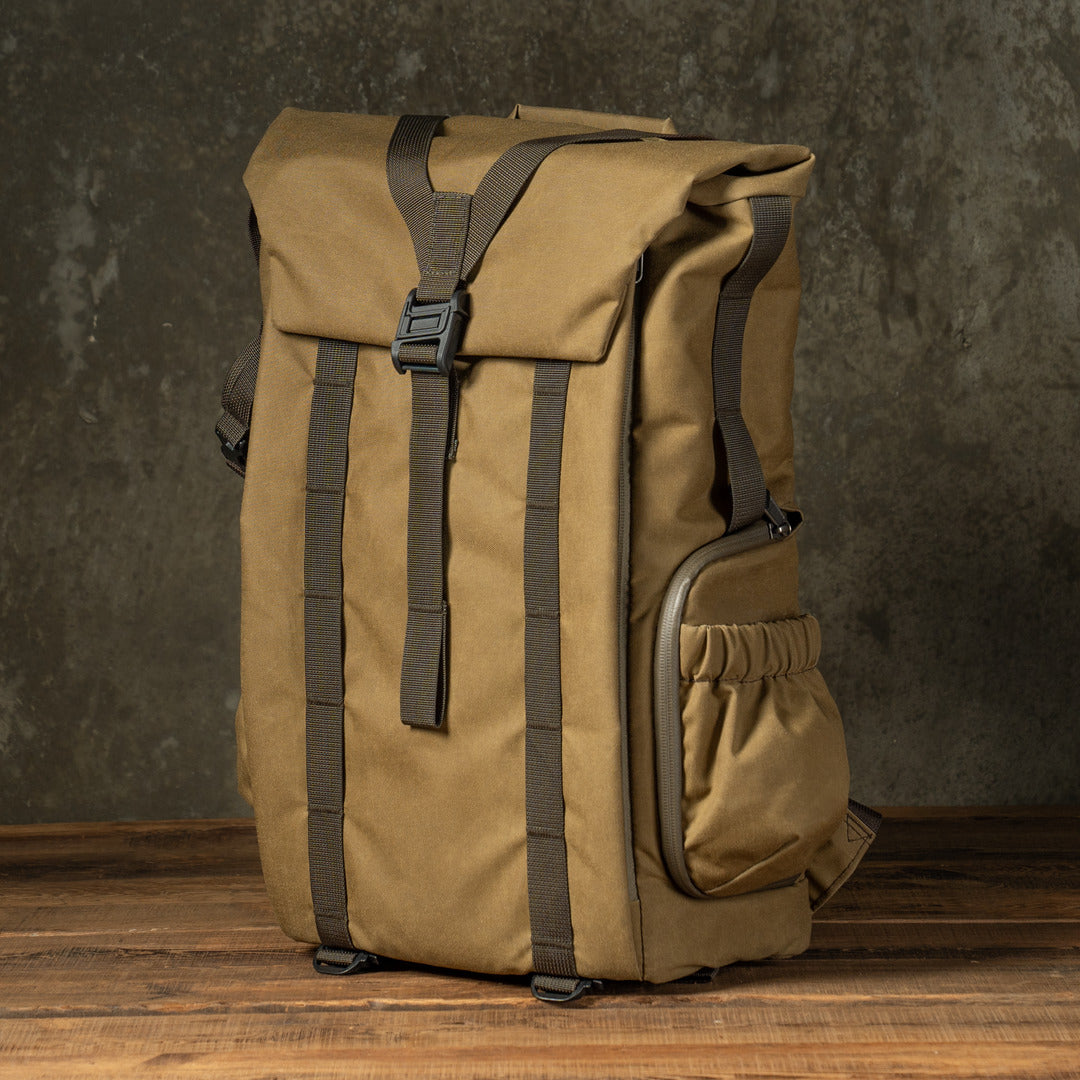 Wotancraft "New Pilot" Travel Camera Backpack 18L - Khaki Brown Canvas