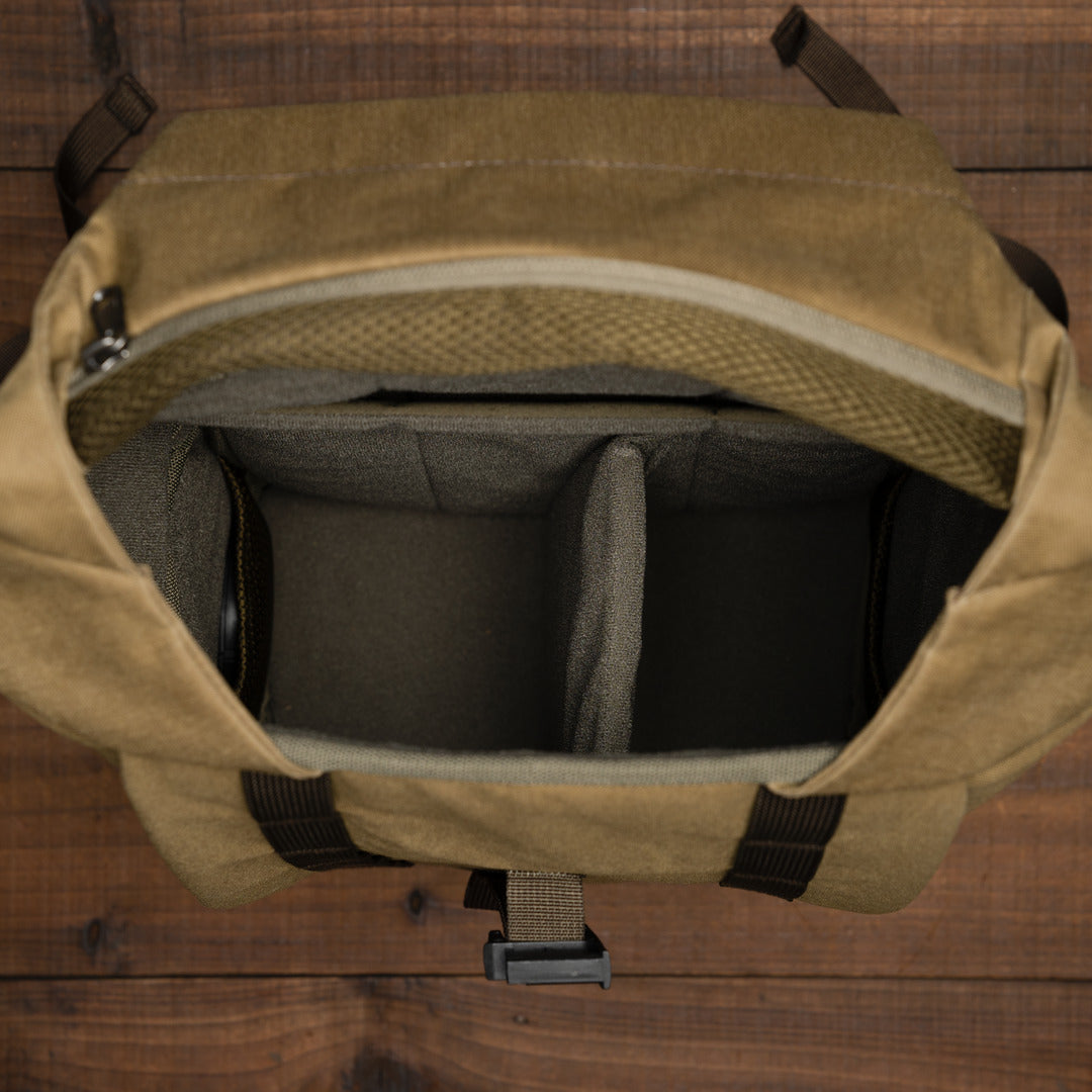 Wotancraft "New Pilot" Travel Camera Backpack 18L - Khaki Brown Canvas