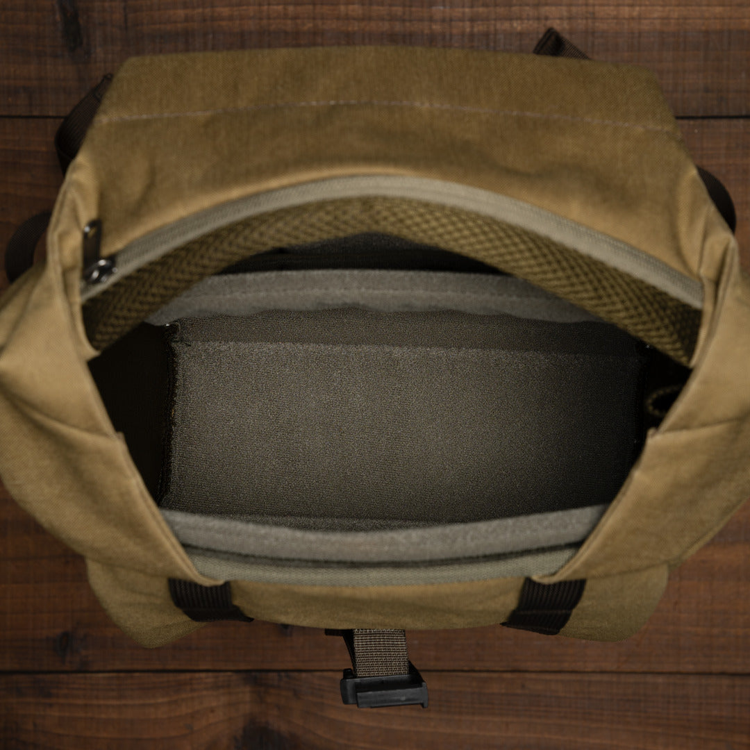 Wotancraft "New Pilot" Travel Camera Backpack 18L - Khaki Brown Canvas