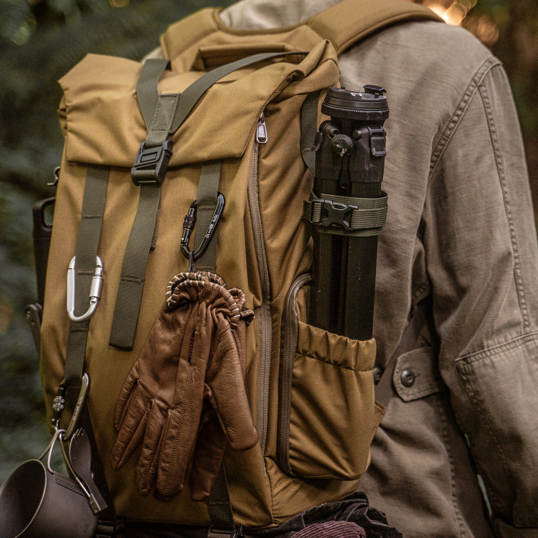 Wotancraft "New Pilot" Travel Camera Backpack 18L - Khaki Brown Canvas