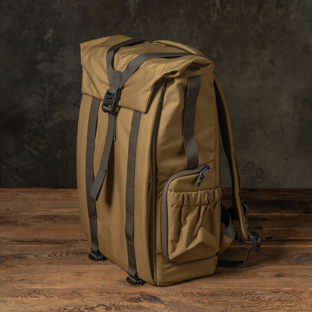 Wotancraft "New Pilot" Travel Camera Backpack 18L - Khaki Brown Canvas